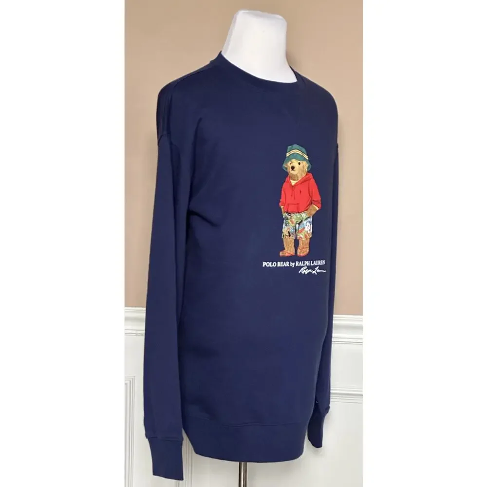 New $168 Polo Ralph Lauren Beach Bear Sweatshirt Blue 3XLT/2TGL